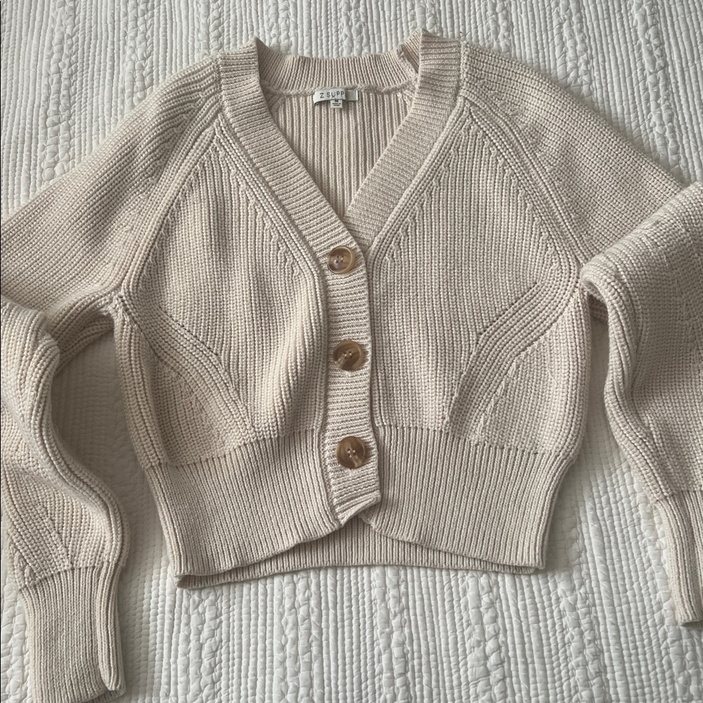 Z Supply Cream Cardigan Sweater